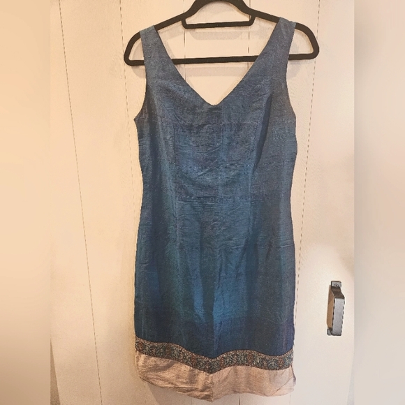 Vintage Mica(Holt Renfrew) textured Raw silk dress - Picture 1 of 8